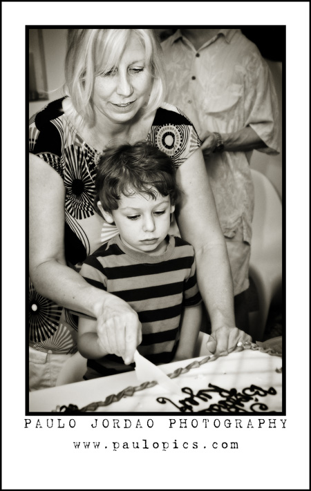 ryan cuting cake