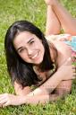 beautiful girl on the grass